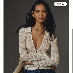 Anthropologie White Lace Blouse